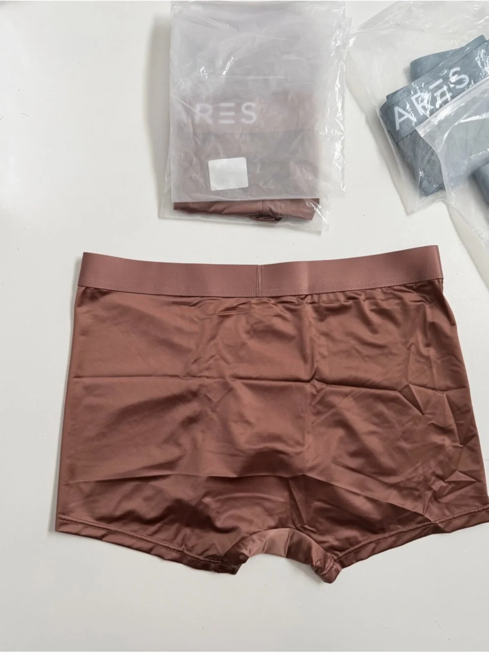 Ares Boxer Brief Silk Blend Lightweight Breathable 4 Way Stretch Blue Brown 6 Pk - Picture 5 of 15